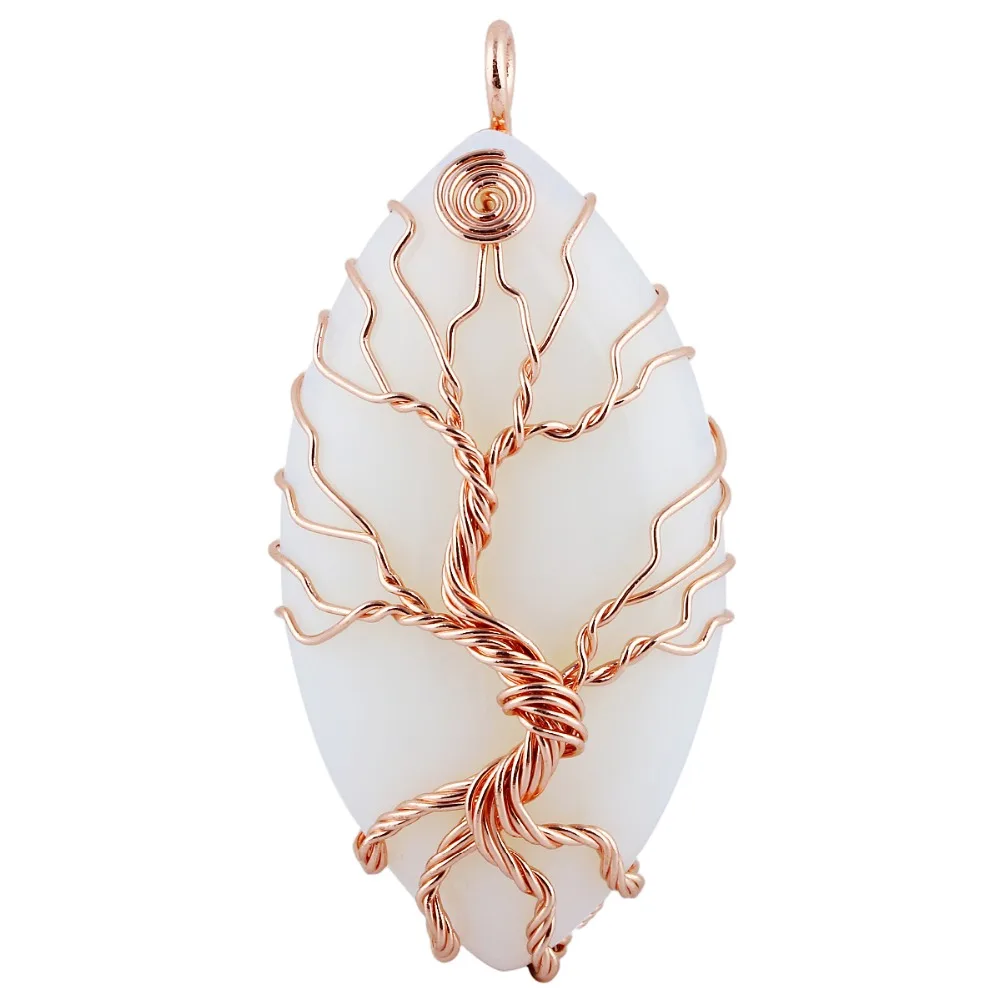 SUNYIK Opal Opalite Stone Tree of Life Pendant Oval Handmade Copper Wire Wrapped Jewelry
SUNYIK Opal Opalite Stone Tree of Life Pendant Oval Handmade Copper Wire Wrapped Jewelry