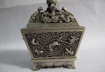 song voge gem S0713 7.5 Chinese bronze silver-gilt Dragon phenix foo dog beast censer incense burner
song voge gem S0713 7.5 Chinese bronze silver-gilt Dragon phenix foo dog beast censer incense burner