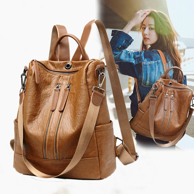 Fashion Shoulder Bag Female new Korean version Tide hundred multi-function soft leather backpack Leisure travel bag
Fashion Shoulder Bag Female new Korean version Tide hundred multi-function soft leather backpack Leisure travel bag