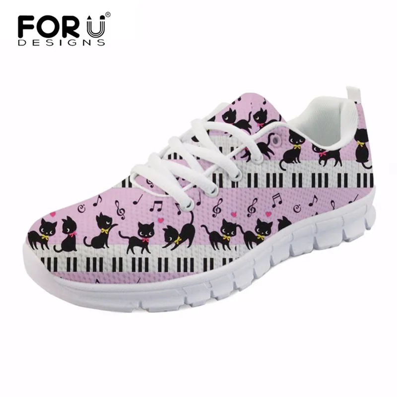 FORUDESIGNS Fashion Lacing Sneakers Women Mesh Flat Shoes Cute Cat With Piano Music Notes Prints Lightweight for Woman Footwear
FORUDESIGNS Fashion Lacing Sneakers Women Mesh Flat Shoes Cute Cat With Piano Music Notes Prints Lightweight for Woman Footwear