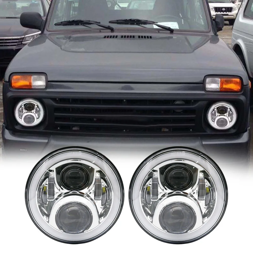 2pcs Generation Led 7 Inch 60W Hi/Lo Beam Headlight With Turn Signal DRL Full Halo For Jeep JK Land rover Defender lada 4x4 niva
2pcs Generation Led 7 Inch 60W Hi/Lo Beam Headlight With Turn Signal DRL Full Halo For Jeep JK Land rover Defender lada 4x4 niva