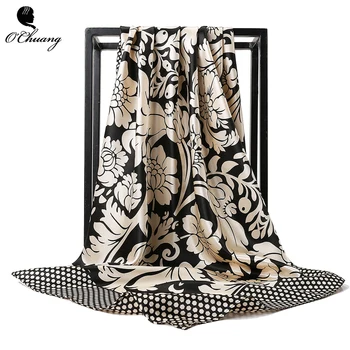 O CHUANG Fashion Silk Scarf Women Luxury Brand Foulard Soie Hijab Big Square Head Scarves Shawls For Ladies 90*90cm Wholesale
O CHUANG Fashion Silk Scarf Women Luxury Brand Foulard Soie Hijab Big Square Head Scarves Shawls For Ladies 90*90cm Wholesale