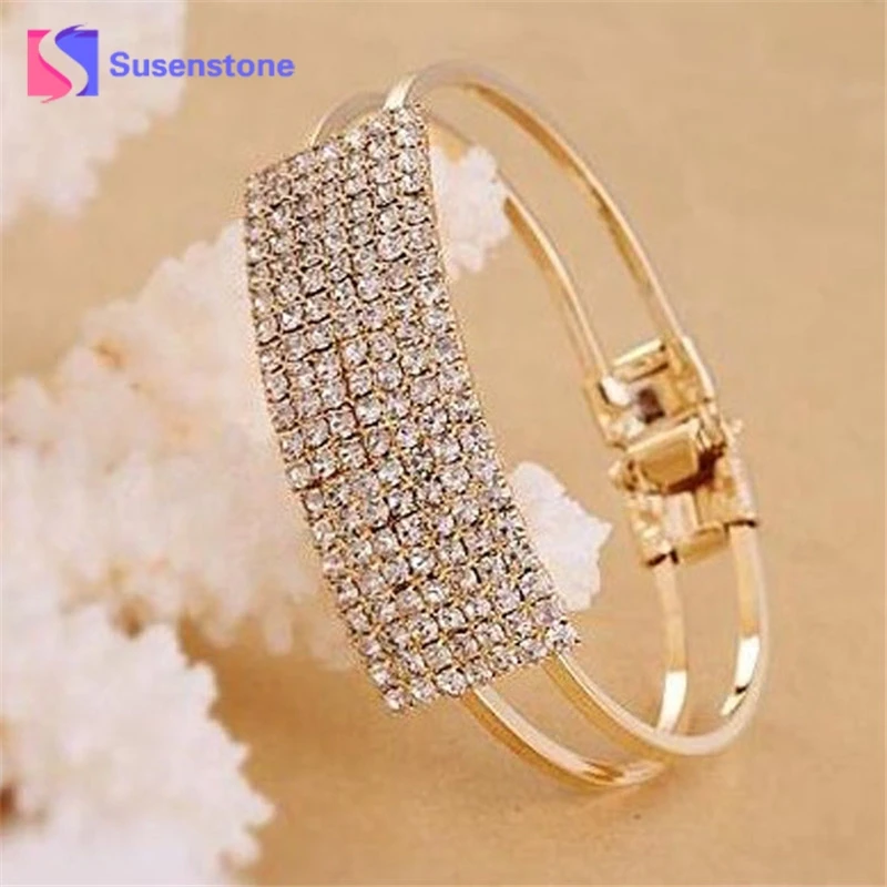 susenstone Jewelry Luxury Design Women Lady Elegant Bangle Wristband Bracelets Crystal Cuff Bling Bracelet#0412
susenstone Jewelry Luxury Design Women Lady Elegant Bangle Wristband Bracelets Crystal Cuff Bling Bracelet#0412