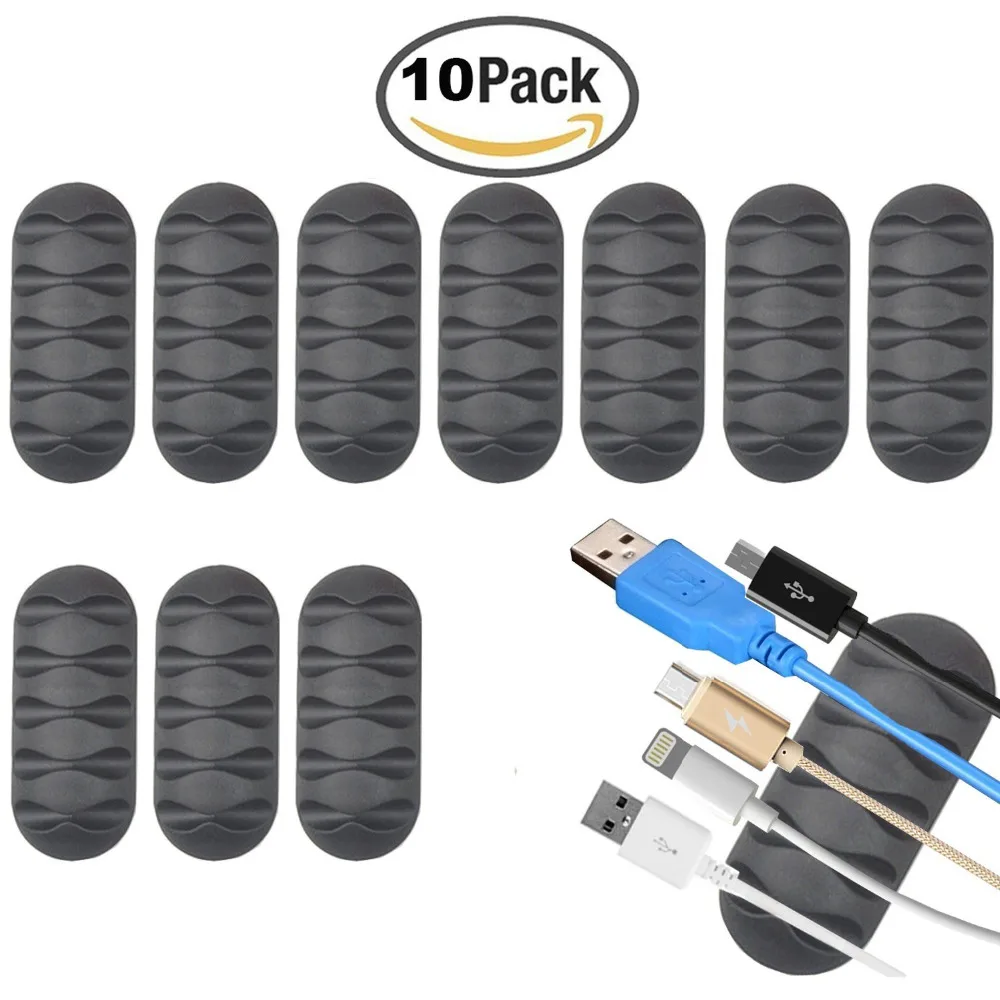 10 pack Black 5 Channels Desktop Adhesive Cable Clips Holders Cable Organizer and Cord Management for Your Wires Desktop
10 pack Black 5 Channels Desktop Adhesive Cable Clips Holders Cable Organizer and Cord Management for Your Wires Desktop