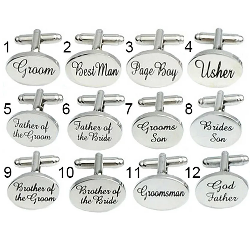 

Free Shipping Wedding Cufflinks Wholesale&retail 12 Designs Option Silver Color Copper Material Fashion Groom Design