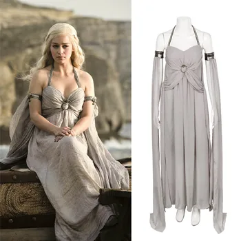 New Cosplay Daenerys Targaryen Costume A Song of Ice and Fire Game Of Thrones Costume Long Halter Dress Halloween Costumes Gray
New Cosplay Daenerys Targaryen Costume A Song of Ice and Fire Game Of Thrones Costume Long Halter Dress Halloween Costumes Gray