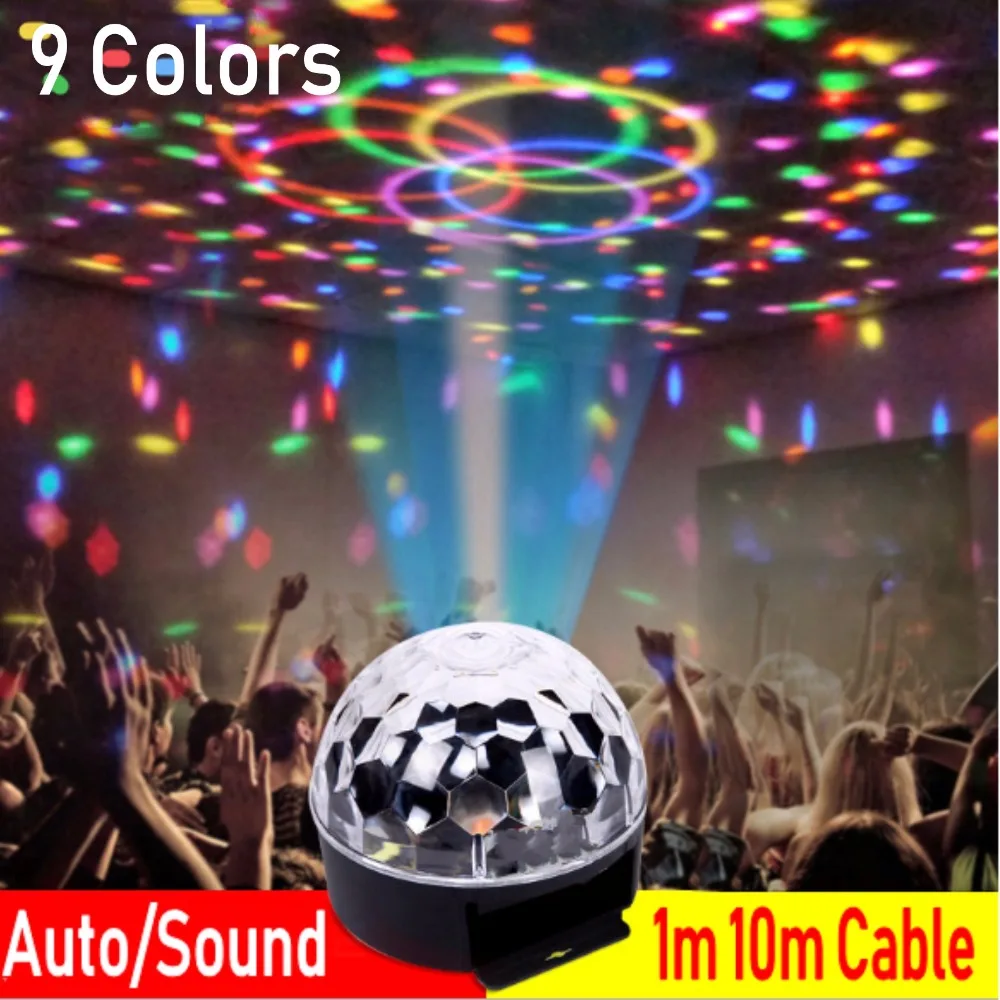 1m 10m Cable 9 Colorful AUTO/Sound RGB Effect Light Crystal Magic Ball Led Stage Lamp Disco Laser Light Party Lights KTV Light
1m 10m Cable 9 Colorful AUTO/Sound RGB Effect Light Crystal Magic Ball Led Stage Lamp Disco Laser Light Party Lights KTV Light