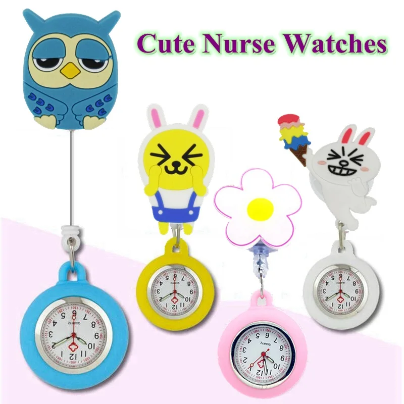 Cute 3D cartoon animal retractable nurse doctor medical pocket watch easy pull buckle hospital unisex quartz hanging watch
Cute 3D cartoon animal retractable nurse doctor medical pocket watch easy pull buckle hospital unisex quartz hanging watch