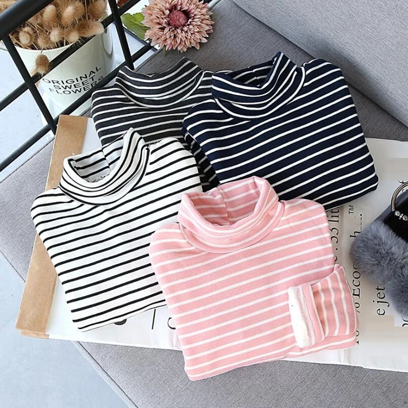 Warm Thicken Spring Fall Winter Girls Shirts Tops Cotton Long Sleeve Striped Children's T-Shirt Girl Kids Baby Toddler Clothes
Warm Thicken Spring Fall Winter Girls Shirts Tops Cotton Long Sleeve Striped Children's T-Shirt Girl Kids Baby Toddler Clothes
