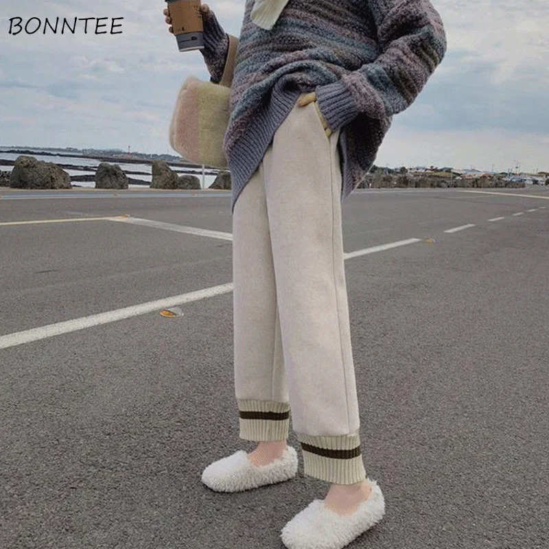 Pants Women Thicker Winter Knitted Elegant Patchwork Simple Womens Trendy Harem Long Trousers Soft Warm Loose Pockets Elastic
Pants Women Thicker Winter Knitted Elegant Patchwork Simple Womens Trendy Harem Long Trousers Soft Warm Loose Pockets Elastic