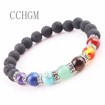 2018 CCHGM Fashion Style 7 Chakra Healing Beaded Bracelet Natural Lava Stone Diffuser Bracelet Jewelry armbanden voor vrouwen
2018 CCHGM Fashion Style 7 Chakra Healing Beaded Bracelet Natural Lava Stone Diffuser Bracelet Jewelry armbanden voor vrouwen