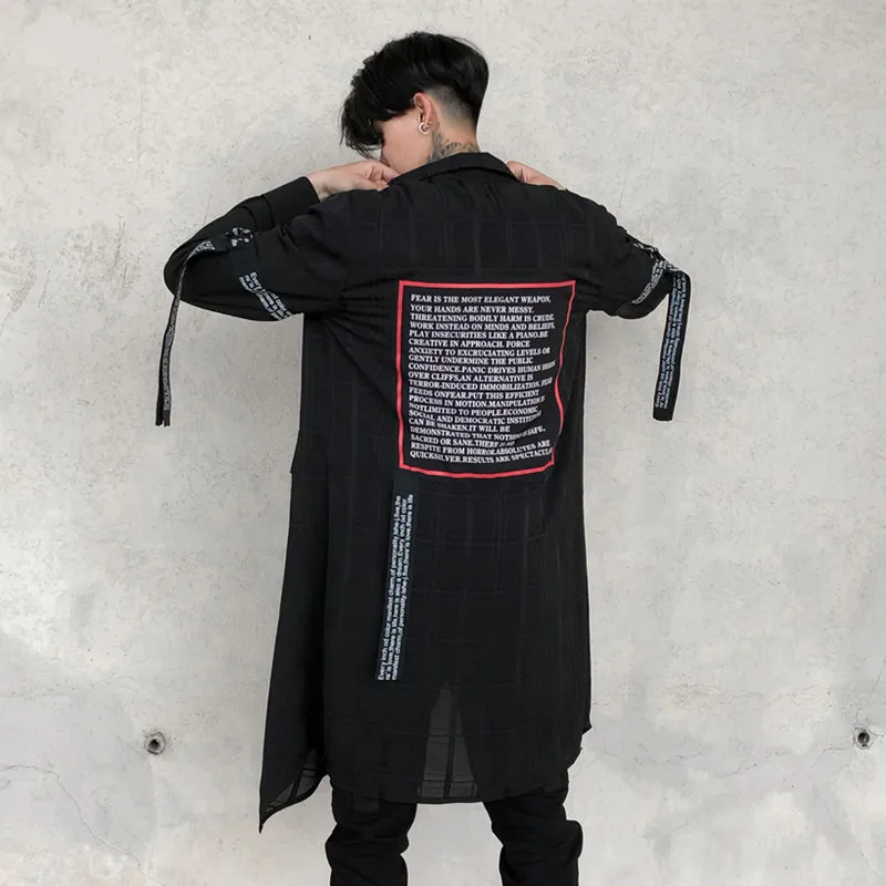 Western Stylish Ribbon Printed Tide Men's Long-Sleeve Shirts Hip Hop Autumn Male Thin Plaid Stage Youth Punk Shirt Streetwear
Western Stylish Ribbon Printed Tide Men's Long-Sleeve Shirts Hip Hop Autumn Male Thin Plaid Stage Youth Punk Shirt Streetwear