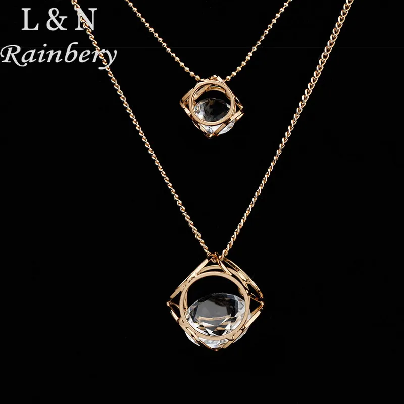 Rainbery Charm 2 Layers Chains Long Hollow Necklace Big Crystal Stone Pendant High Texture Pendant Necklace Gold Color Necklace
Rainbery Charm 2 Layers Chains Long Hollow Necklace Big Crystal Stone Pendant High Texture Pendant Necklace Gold Color Necklace