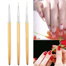 MOONBIFFY Золотой Nail Книги по искусству линии Pen Картина профессиональный высокое качество Кисть для ногтей UV гель Дизайн Советы Маникюр 3D инстр...(China)