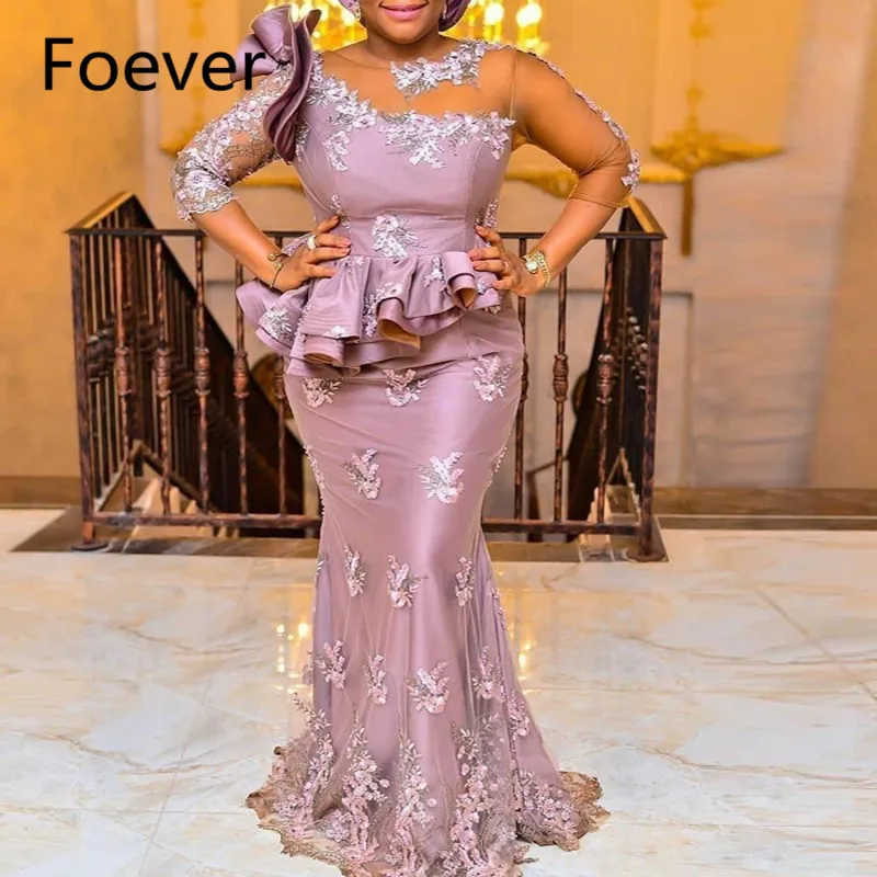 Aso Ebi Style African Mermaid Prom Dresses Long 3/4 Sleeves Nigeria Women Formal Gowns Plus Size Chic Evening Dress Abendkleider
Aso Ebi Style African Mermaid Prom Dresses Long 3/4 Sleeves Nigeria Women Formal Gowns Plus Size Chic Evening Dress Abendkleider