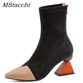 MStacchi Fashion Women Ankle Sock Boots Woman Pointed Toe Shaped High Heel Botines Mujer 2020 Genuine Leather Zipper Party Boots
MStacchi Fashion Women Ankle Sock Boots Woman Pointed Toe Shaped High Heel Botines Mujer 2020 Genuine Leather Zipper Party Boots