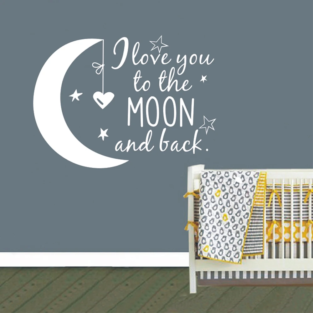 Stars Children Kids Room Home Decor Classic I Love You to the Moon and Back Vinyl Wall Stickers Baby Quotes Nursery Wall Decals
Stars Children Kids Room Home Decor Classic I Love You to the Moon and Back Vinyl Wall Stickers Baby Quotes Nursery Wall Decals