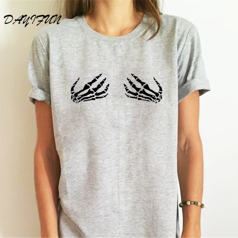 DAYIFUN Summer Cotton Tumblr T Shirt Women Both Skeleton Hand Print Casual Short Sleeve Harajuku Black tshirt Women DM-91
DAYIFUN Summer Cotton Tumblr T Shirt Women Both Skeleton Hand Print Casual Short Sleeve Harajuku Black tshirt Women DM-91