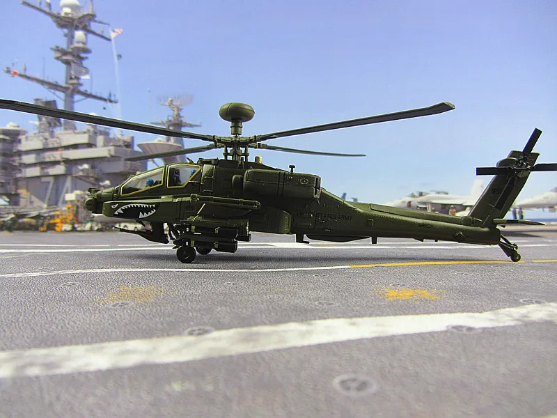 The Apache helicopter model AH-64D high simulation of static finished aircraft 1:72 US Army
The Apache helicopter model AH-64D high simulation of static finished aircraft 1:72 US Army