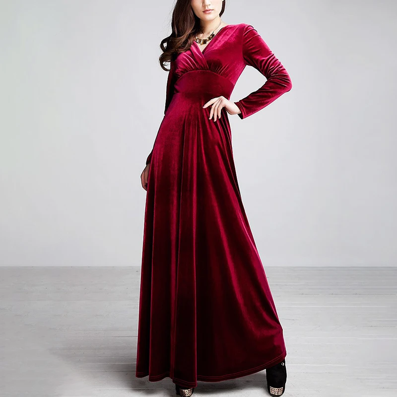 Spring Autumn Maxi Dress Women 2019 Vintage Velvet Long Sleeve V Neck Sexy Dresses Slim Long Party Dress Vestidos Plus Size 3XL
Spring Autumn Maxi Dress Women 2019 Vintage Velvet Long Sleeve V Neck Sexy Dresses Slim Long Party Dress Vestidos Plus Size 3XL
