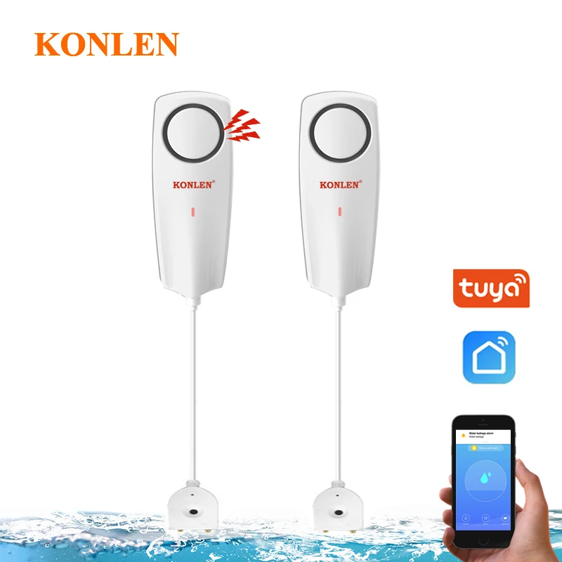 KONLEN WIFI Liquid Leak Sensor Wireless Water Level Detector Leakage Overflow Buzzer Tuya Smart Life APP Push Alarm Alerts
KONLEN WIFI Liquid Leak Sensor Wireless Water Level Detector Leakage Overflow Buzzer Tuya Smart Life APP Push Alarm Alerts