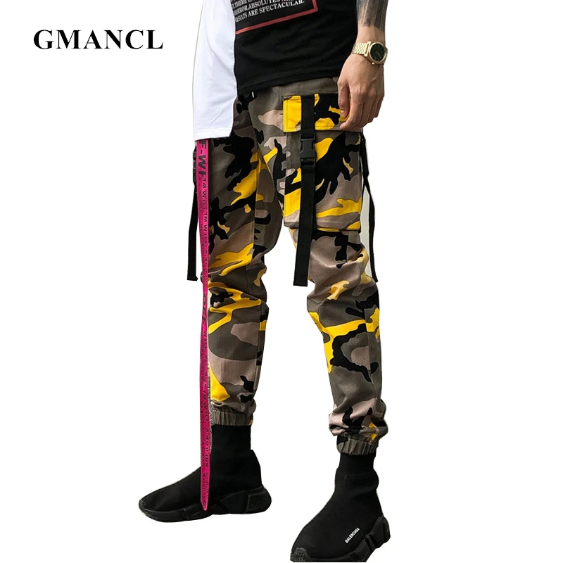 New Men Orange Black White Purple Ribbon Military Camouflage Slim Joggers Cargo Pants Streetwear hip hop Sweatpants
New Men Orange Black White Purple Ribbon Military Camouflage Slim Joggers Cargo Pants Streetwear hip hop Sweatpants