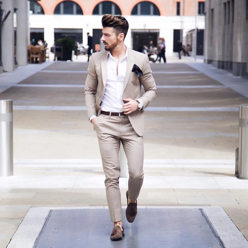 Slim Fit Beige Business Men Suits Wedding Terno Tuxedos Groom Wear 2 Pieces (Jacket+Pants) Prom Groomsman Suits Custume Homme
Slim Fit Beige Business Men Suits Wedding Terno Tuxedos Groom Wear 2 Pieces (Jacket+Pants) Prom Groomsman Suits Custume Homme