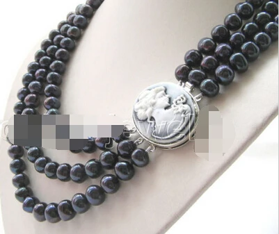 free shipping 0001312 3row 20-24" 10-11mm black round freshwater pearl necklace-cameo clasp
free shipping 0001312 3row 20-24" 10-11mm black round freshwater pearl necklace-cameo clasp