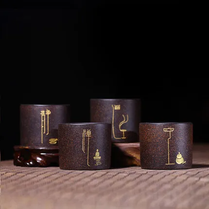 hot 4pcs/set 100ml*4 Yixing original ore purple sand tea small mouth cup purple sand cup black gold sand Buddha mouth cup
hot 4pcs/set 100ml*4 Yixing original ore purple sand tea small mouth cup purple sand cup black gold sand Buddha mouth cup