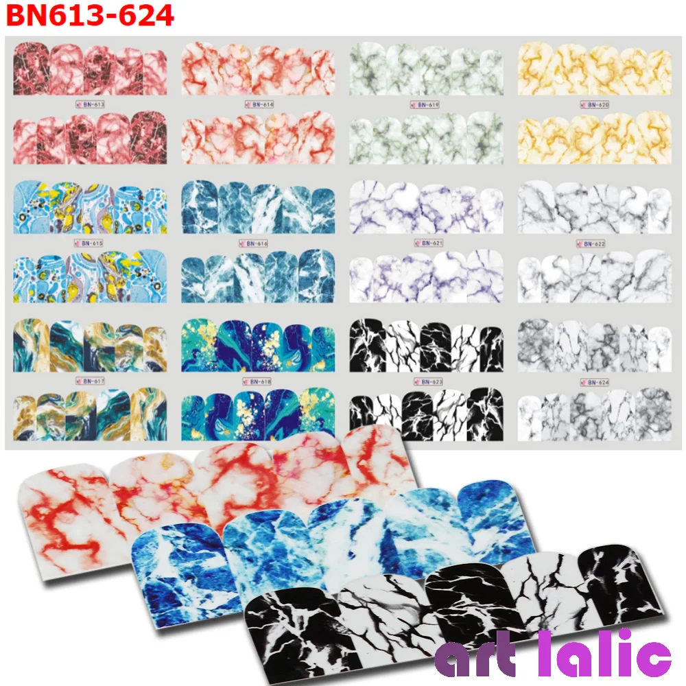 Artlalic New Gradient Marble 12 Designs Nail Art Sticker Fashion Full Cover Image Decals Nail Transfer Water Foils Beauty Tool
Artlalic New Gradient Marble 12 Designs Nail Art Sticker Fashion Full Cover Image Decals Nail Transfer Water Foils Beauty Tool