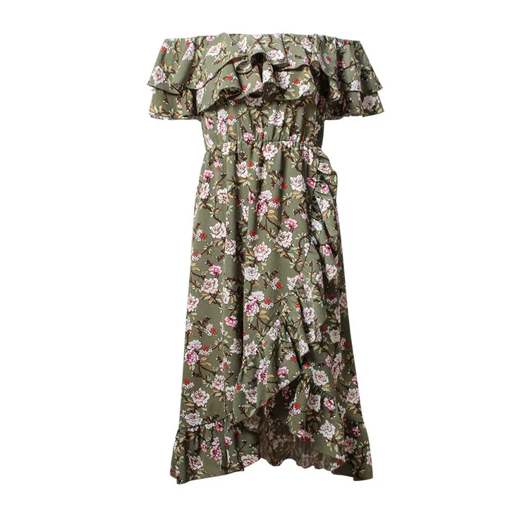 2019 Vintage Floral Print Boho Jumpsuit Romper Slash Neck Short Sleeve Casual Jumpsuit Long Sash Summer Jumpsuit Women Overalls (3)