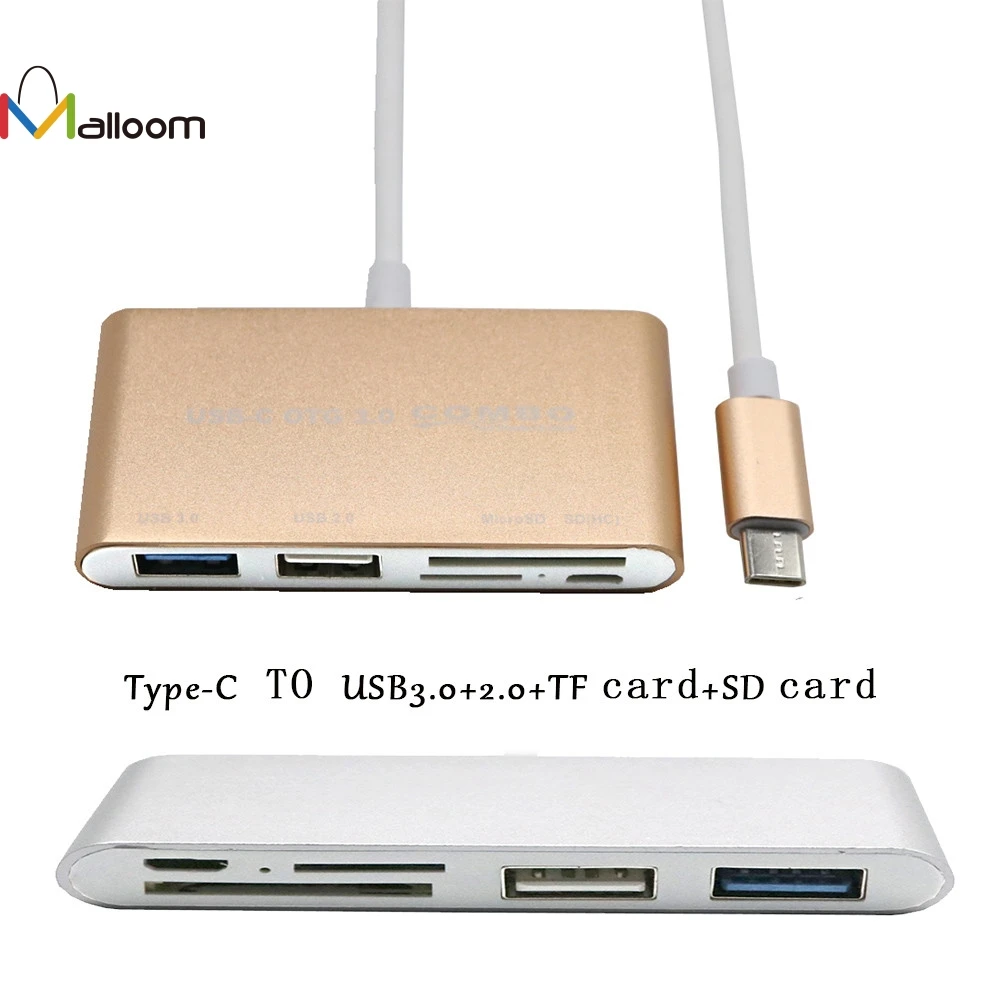 Malloom Aluminum Alloy USB 3.0 HUB 5-In-1 Type-C USB-C 3.1 OTG USB 3.0 Hub SD/TF Card Reader Combo For Laptop for Macbook#30
Malloom Aluminum Alloy USB 3.0 HUB 5-In-1 Type-C USB-C 3.1 OTG USB 3.0 Hub SD/TF Card Reader Combo For Laptop for Macbook#30