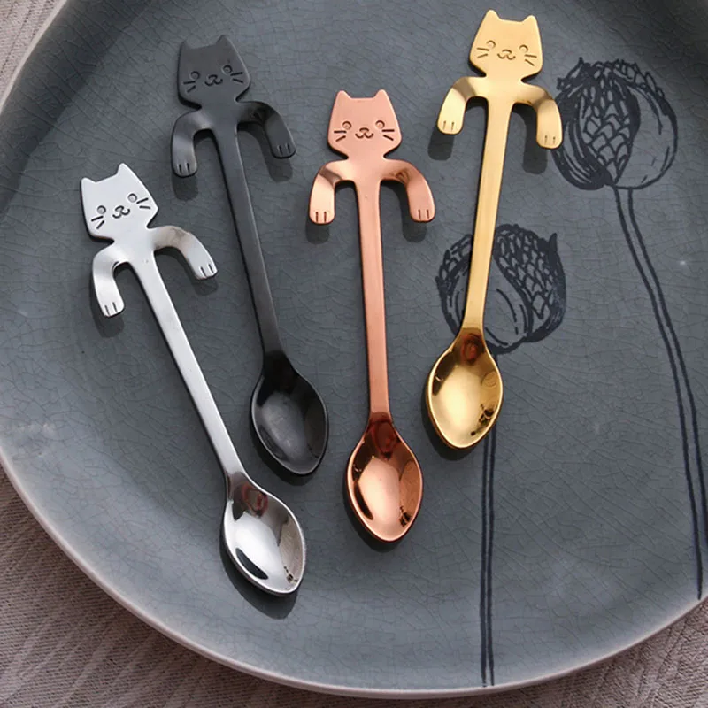 1pc 304 stainless steel coffee spoon Cartoon Cat Design dessert spoon ice cream candy teaspoon tableware Kitchen Supplies
1pc 304 stainless steel coffee spoon Cartoon Cat Design dessert spoon ice cream candy teaspoon tableware Kitchen Supplies