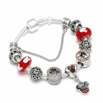 High Quality European Style Mickey Minnie Charm Bracelets & Bangle Fashion Original DIY Red Minnie Brand Bracelet for Women
High Quality European Style Mickey Minnie Charm Bracelets & Bangle Fashion Original DIY Red Minnie Brand Bracelet for Women