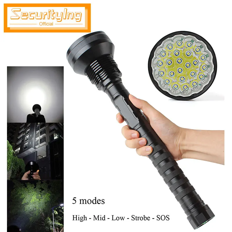 

SecurityIng Waterproof 32000 LM 24x XML T6 LED Flashlight 5 Modes Torch 26650 / 18650 Camping Lamp Light Tactical Flashlights