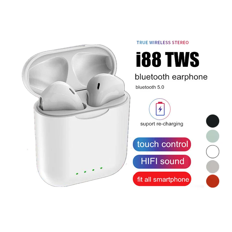 Bluetooth Earphones i88 Tws Wireless Stereo Earbud Earphone for iPhone 7 8 X XS Android Samsung Earphones with Charging Box Mic
Bluetooth Earphones i88 Tws Wireless Stereo Earbud Earphone for iPhone 7 8 X XS Android Samsung Earphones with Charging Box Mic