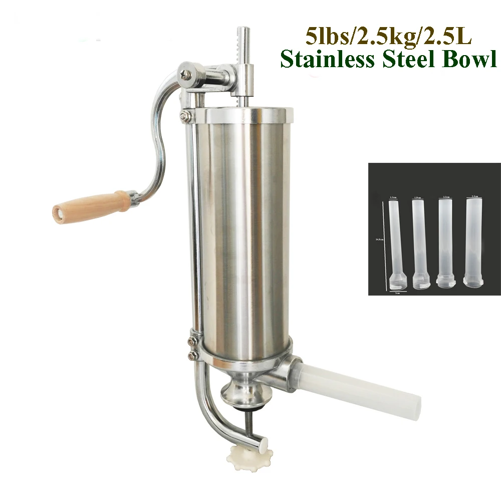5lbs Stainless Steel Manual Sausage Stuffer Machine Sausage Maker Making Filling Vertical Sausage Filler Meat Processor
5lbs Stainless Steel Manual Sausage Stuffer Machine Sausage Maker Making Filling Vertical Sausage Filler Meat Processor