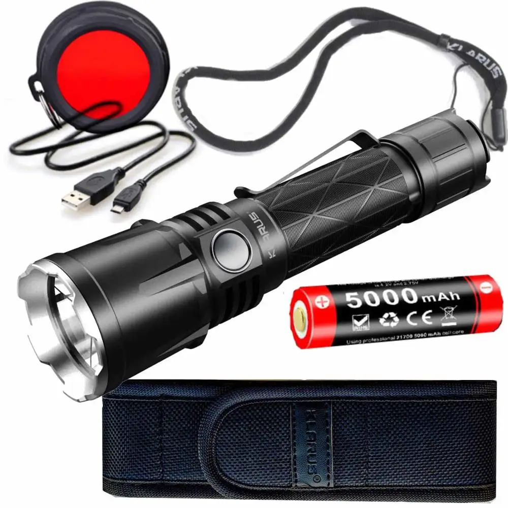 KLARUS XT21X CREE XHP70.2 P2 LED 4000 lumens 7 Mode Tactical Led Flashlight Micro-USB 2A 5000mAh Li-ion battery FT11X Filter
KLARUS XT21X CREE XHP70.2 P2 LED 4000 lumens 7 Mode Tactical Led Flashlight Micro-USB 2A 5000mAh Li-ion battery FT11X Filter