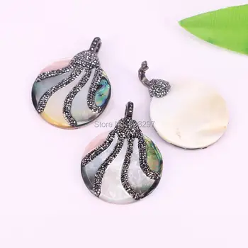 5Pcs Rainbow Shell Pendant, Crystal Rhinestone Paved Round Shaped Rainbow Abalone Shell Pendants
5Pcs Rainbow Shell Pendant, Crystal Rhinestone Paved Round Shaped Rainbow Abalone Shell Pendants
