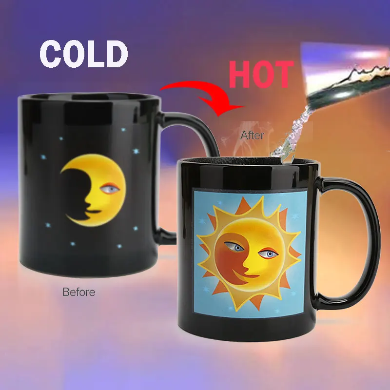 330ML Color Changing Ceramic Mug Temperature Sun and Moon Coffee Tea Milk Hot Water Cup Drinkware Color Creative Christmas Gift
330ML Color Changing Ceramic Mug Temperature Sun and Moon Coffee Tea Milk Hot Water Cup Drinkware Color Creative Christmas Gift
