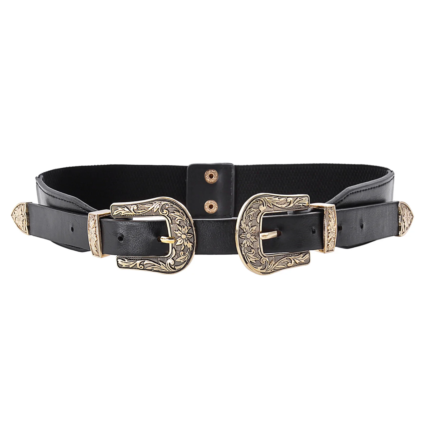 Double metal buckles vintage belt women ladies girls classic fashion flower pattern PU leather belt elastic band for dress
Double metal buckles vintage belt women ladies girls classic fashion flower pattern PU leather belt elastic band for dress