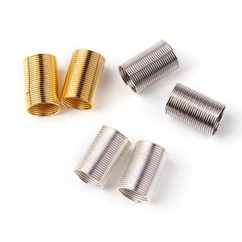 50pcs/lot Gold Silver Color Metal Beads Spring Coil Wire Tube with 8.5mm Big Hole for DIY Leather Cord Making Findings
50pcs/lot Gold Silver Color Metal Beads Spring Coil Wire Tube with 8.5mm Big Hole for DIY Leather Cord Making Findings