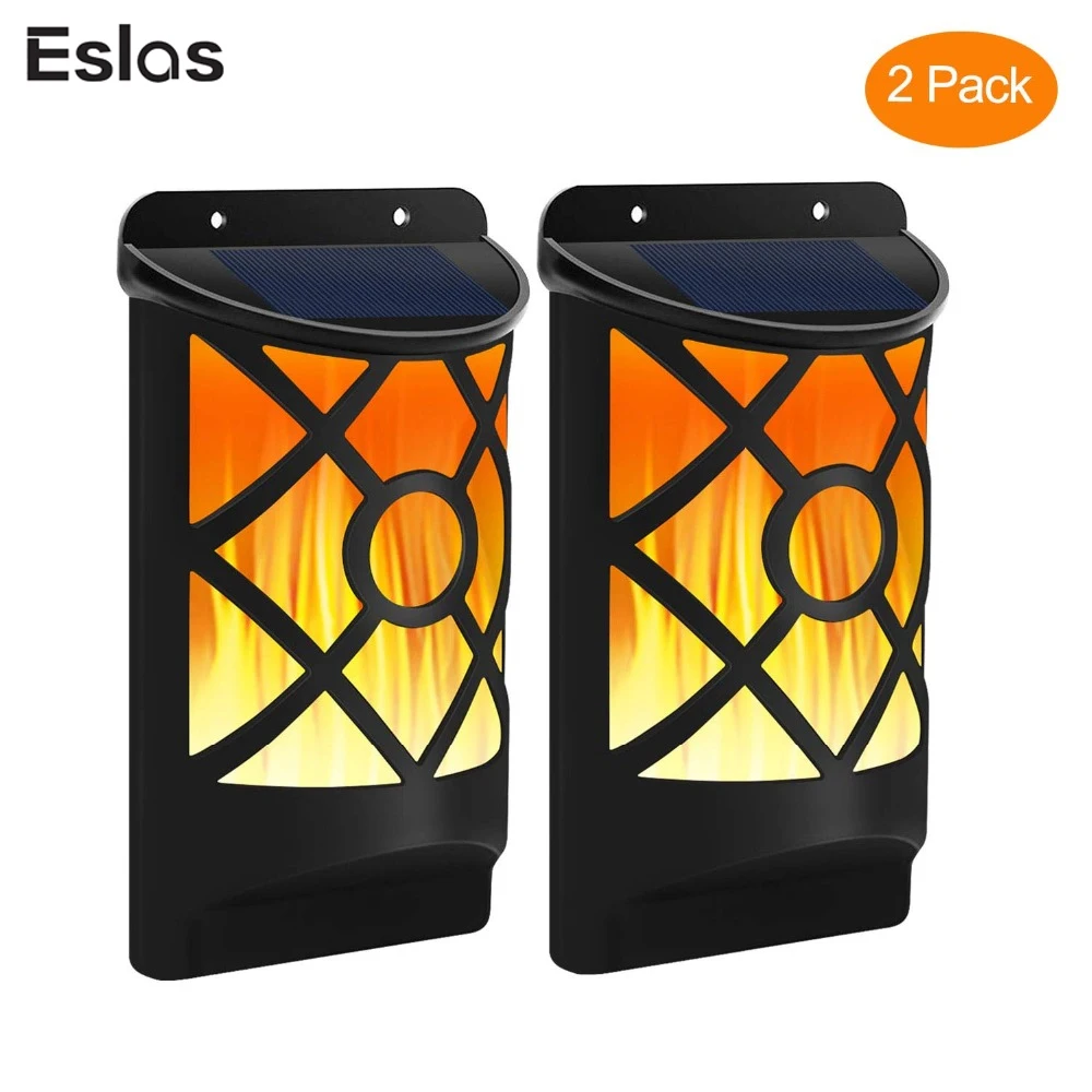 Eslas Solar Wall Lights with Flickering Flame 66 LED Waterproof Solar Lamp Outdoor Lighting Flame Effect for Garden
Eslas Solar Wall Lights with Flickering Flame 66 LED Waterproof Solar Lamp Outdoor Lighting Flame Effect for Garden