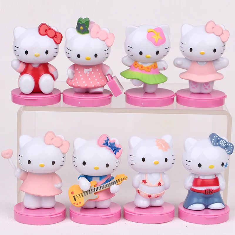8pcs/lot 7cm Anime Cartoon HELLO KITTY Figures with Bases Kitty PVC Action Figures Toys Car Ornaments Dolls Kids Gifts
8pcs/lot 7cm Anime Cartoon HELLO KITTY Figures with Bases Kitty PVC Action Figures Toys Car Ornaments Dolls Kids Gifts