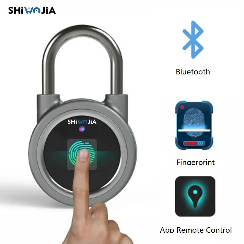 Фото Водостойкий Keyless Fingerprint Smart lock APP/Fingerprint Unlock Anti-Theft для дверного навесного замка