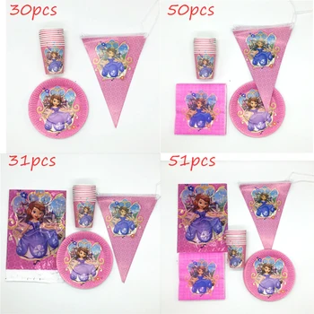 Princess Sofia Party Supplies Tablecloth Plates Cup Banner Napkin Baby Shower Favors 1 year birthday Party Decorations For Kids
Princess Sofia Party Supplies Tablecloth Plates Cup Banner Napkin Baby Shower Favors 1 year birthday Party Decorations For Kids
