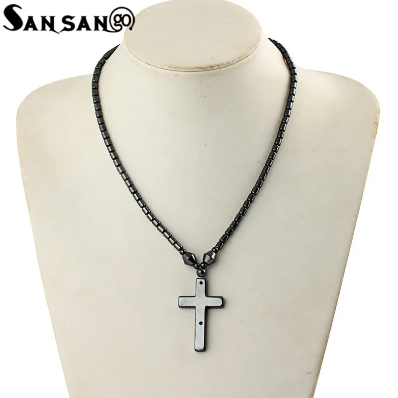 High Grade Natural Stone Black Magnetic Hematite Cross Pendant Necklace Screw Clasp Tube Shape Bead Chain For Woman Man Jewelry
High Grade Natural Stone Black Magnetic Hematite Cross Pendant Necklace Screw Clasp Tube Shape Bead Chain For Woman Man Jewelry