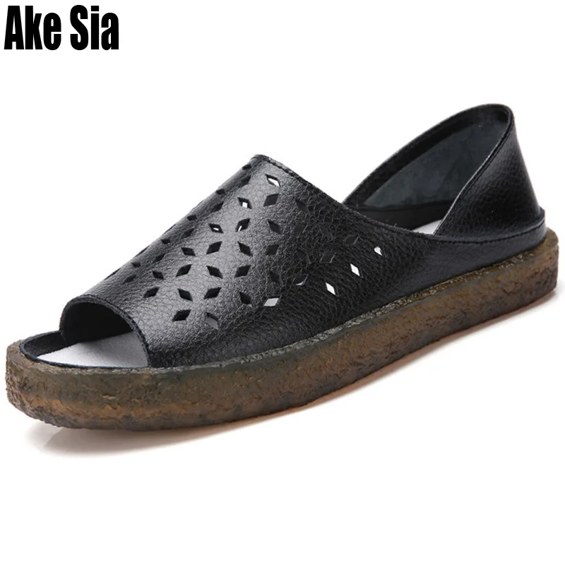 Summer Women Real Leather Sandalia Hollow Out Peep Toe Ladies Feminino Fashion Flat Casual Gladiator Pregnant Sandals Shoes A705
Summer Women Real Leather Sandalia Hollow Out Peep Toe Ladies Feminino Fashion Flat Casual Gladiator Pregnant Sandals Shoes A705