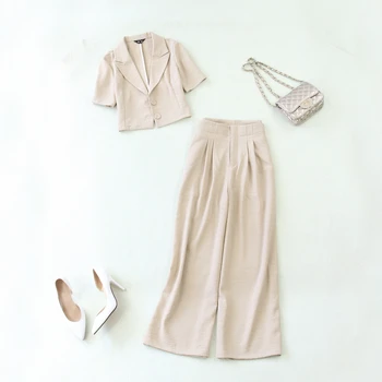 Set female 2019 summer new large size short suit 9 points wide leg pants temperament fashion two-piece women's clothing set
Set female 2019 summer new large size short suit 9 points wide leg pants temperament fashion two-piece women's clothing set