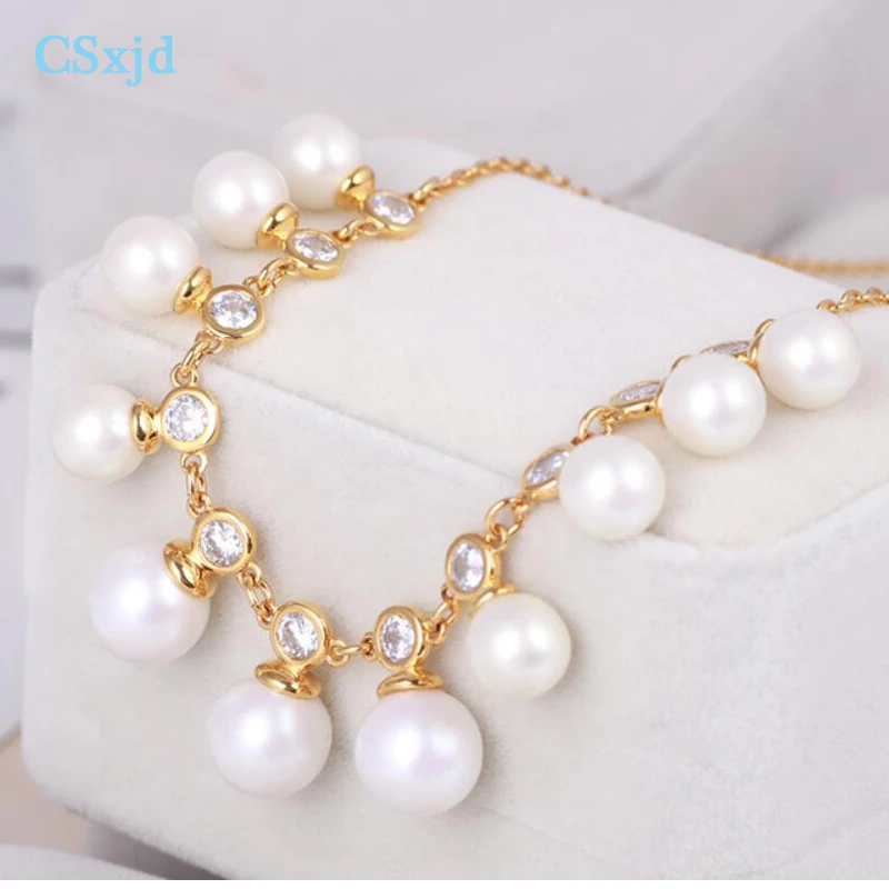 CSxjd Three colors High Quality Copper Single Row Pearl Set with Shiny Zircon Necklace
CSxjd Three colors High Quality Copper Single Row Pearl Set with Shiny Zircon Necklace